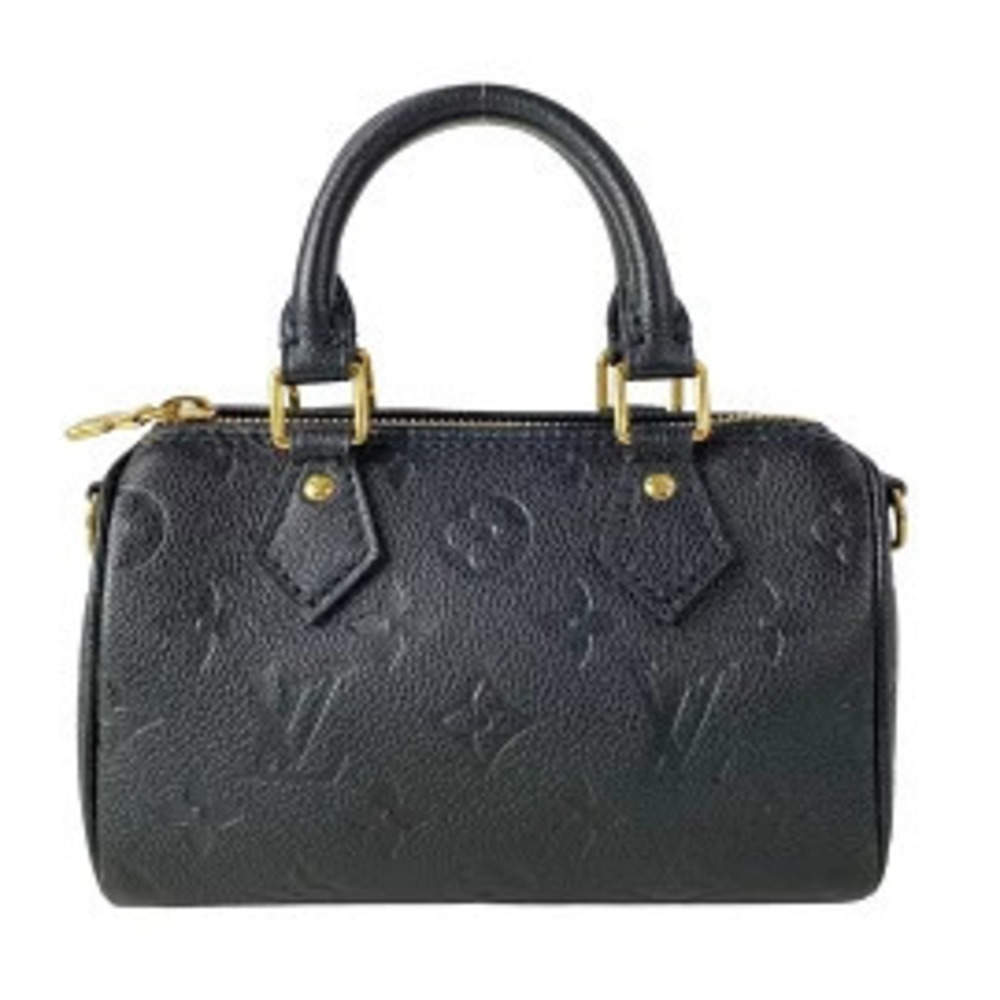 LOUIS VUITTON Speedy Handbag Noir Black Leather Cowhide